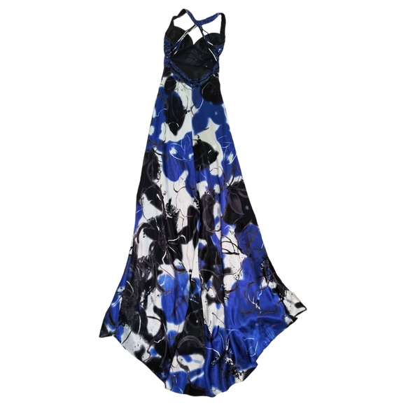 Cache Multicolor Floral print Beaded Strappy Gown women's size 0 - Picture 6 of 16